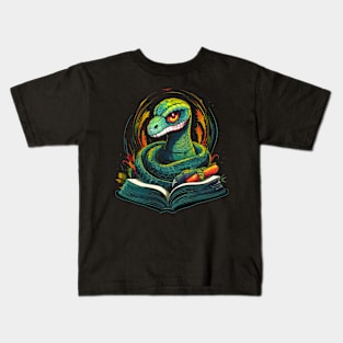 Snake Reads Book Kids T-Shirt